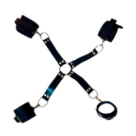 Inmovilizador Cruz de esclavitud - Posición Sumisa cuero sadomasoqu...