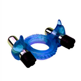 Anillo Delfín Doble Vibrador Azul sex shop El Anillo Delfín Doble M...