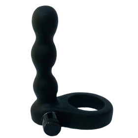 Anillo Doble Hot Mini Vibrador Platinum Negro sexshop Doble Penetra...