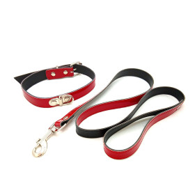 Collar con Correa y Mosquetón Rojo BDSM