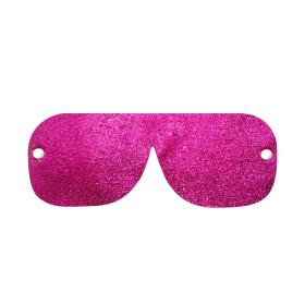 Antifaz Ciego Símil Cuero Glitter Fucsia