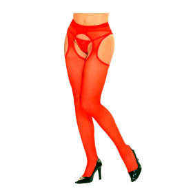 Medias y Portaligas Lisas Roja Pasionel