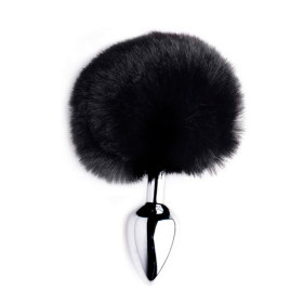 Plug Anal Mediano Cola de Conejo Negra