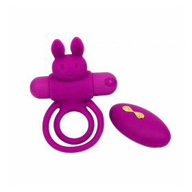 Anillo Doble Peneano Vibrador Conejito Violeta Usb