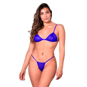 Conjunto de Tul Semi Transparente Regulable Azul Malena