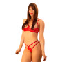 Conjunto 1/2 Taza Puntilla y Tull Rojo Pasionel