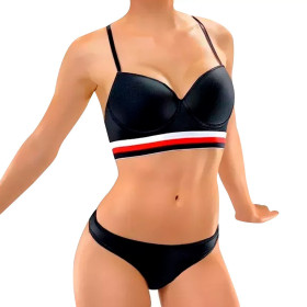 Conjunto Deportivo Top y Panty Negro Talle 1 Tiento Lingerie