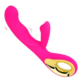 Vibrador Sex Angel II 2 Motores  con Anillo USB Fucsia