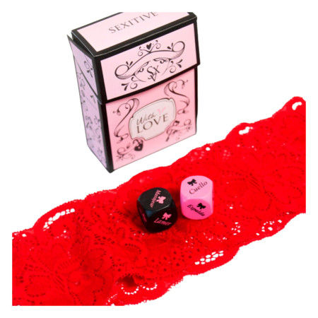 Love Kit 02 Lazo de Ojos Rojo + Dados de Juegos Sexitive