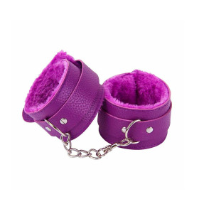 Esposas para Manos o Tobillo con Peluche y Mosquetón Violetas