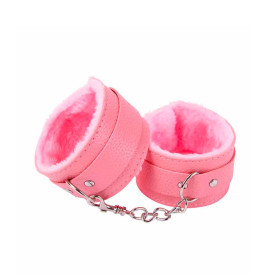 Esposas para Manos o Tobillo con Peluche y Mosquetón Rosas