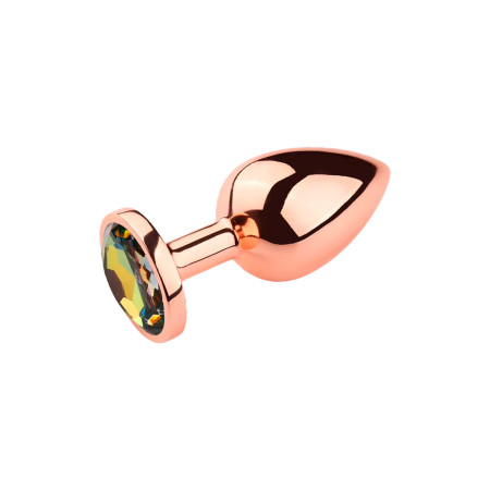 Plug Anal Dorado Joya Verde Pequeño 7 x 3,2 cm