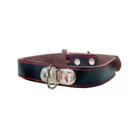 Choker Collar con Peluche Sado Cuero con Argolla D Negro