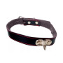 Choker Collar con Peluche Sado Cuero con Argolla D Negro